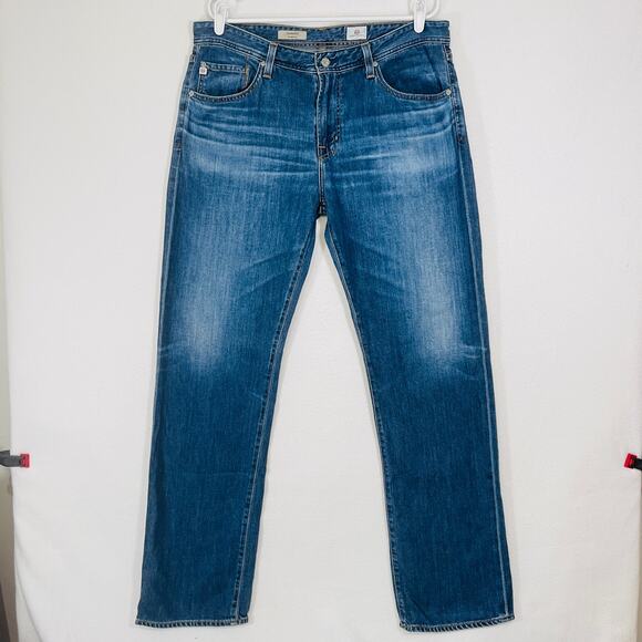 AG Adriano Goldschmied Men's 36x34 The Protege Straight Leg Blue Denim Jean USA - Picture 2 of 10